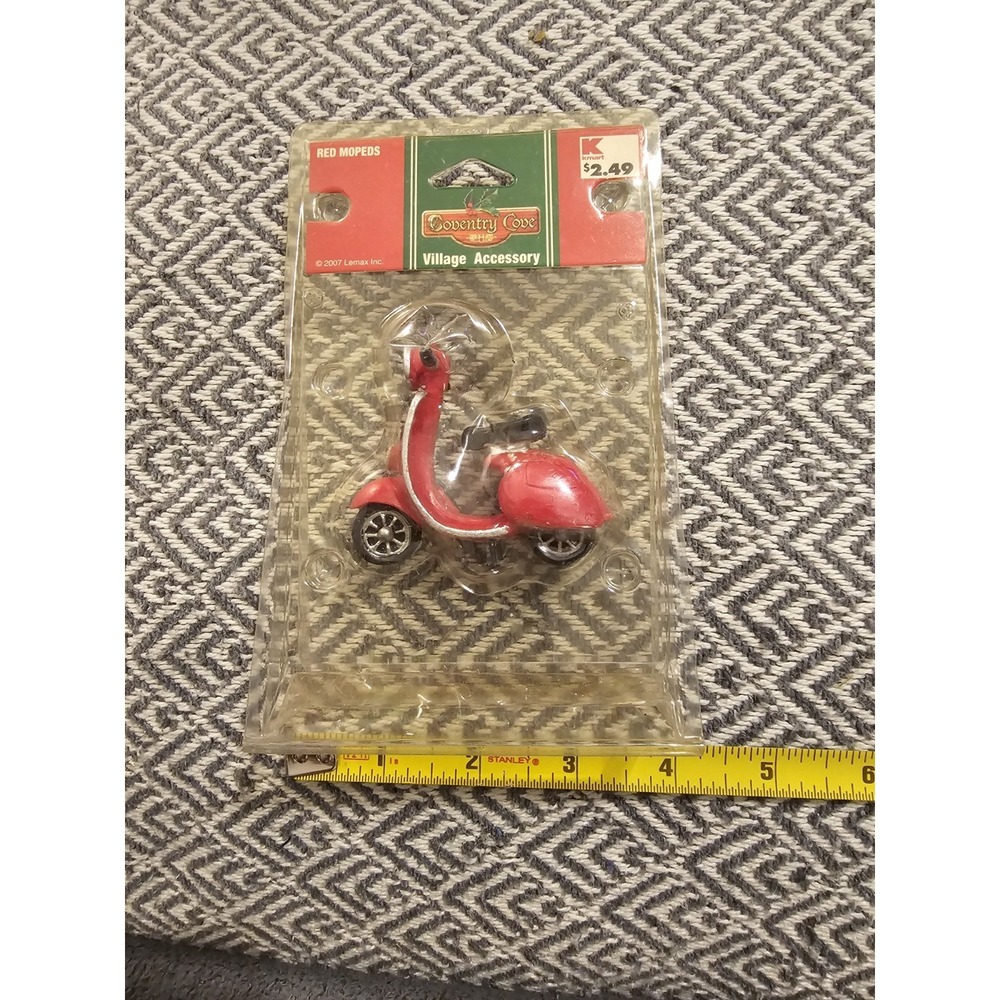 RETRO 2007 LEMAX "RED MOPED" PORCELAIN ACCESSORY